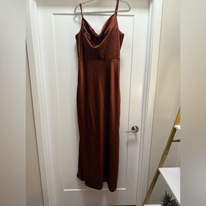 Revelry size 16 bridesmaid dress. Only worn once. Brown satin